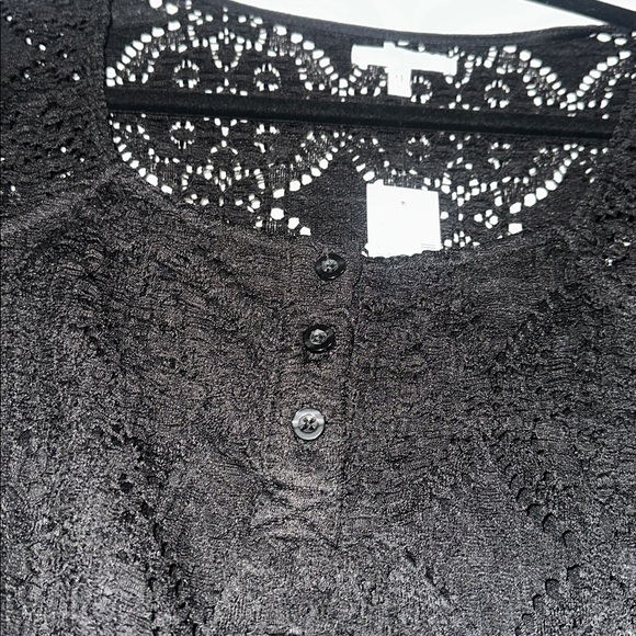 NWT Maurices Black Lace Long Sleeve Top size small - Picture 3 of 8
